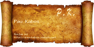 Pau Kabos névjegykártya